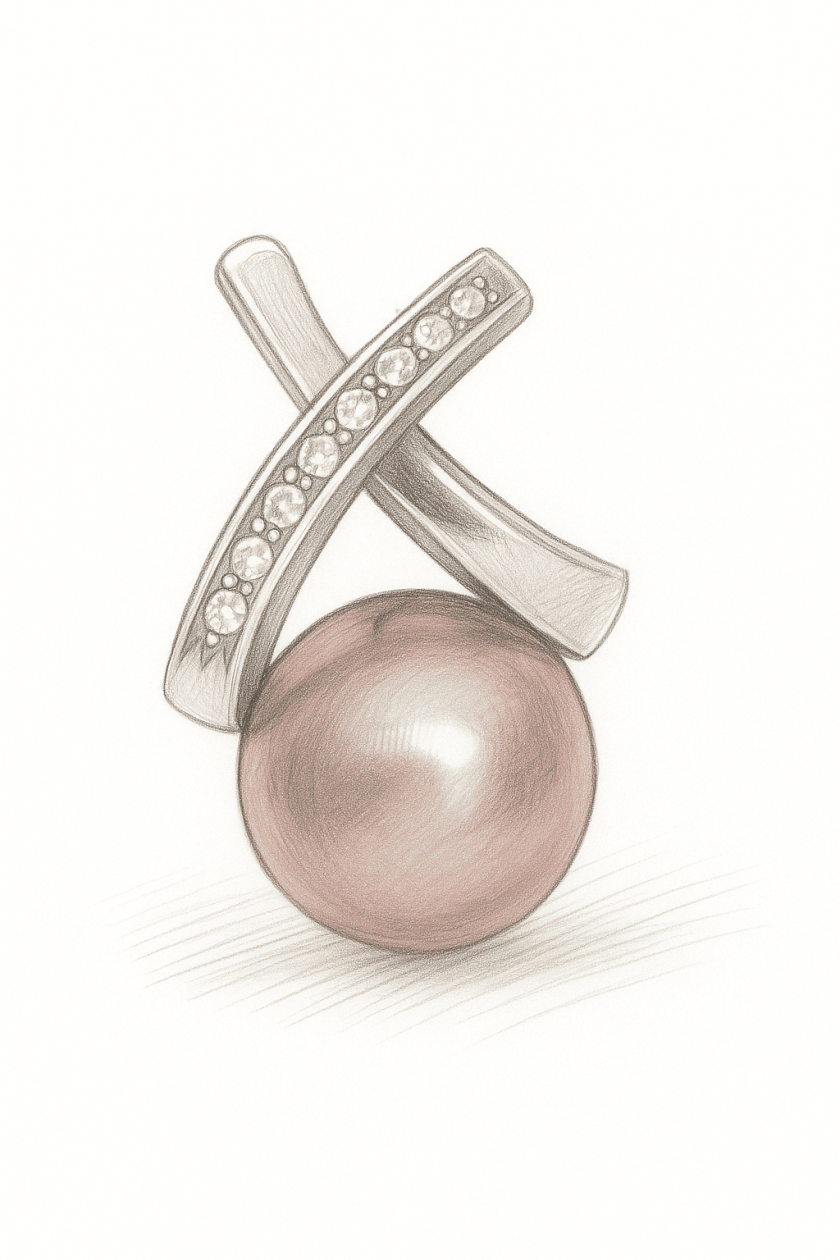 Pendentif perle dessin