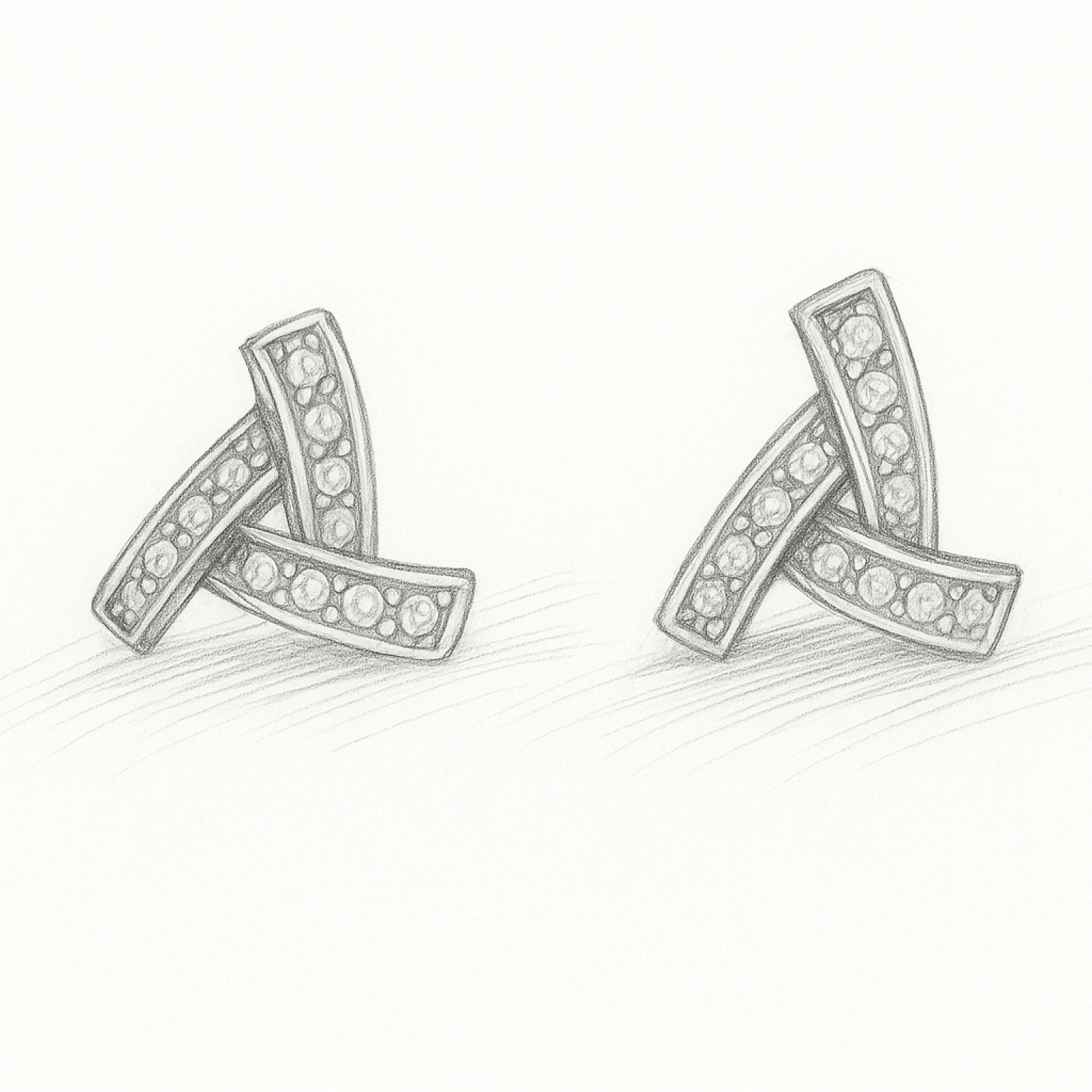 Boucles d'oreilles or gris et diamants