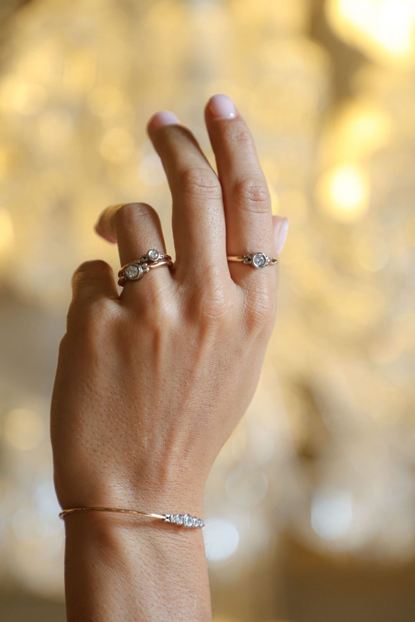 Bague Constellation or jaune grand modèle