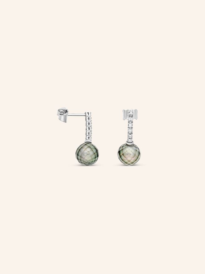 Boucles d'oreilles or gris perle de Tahiti