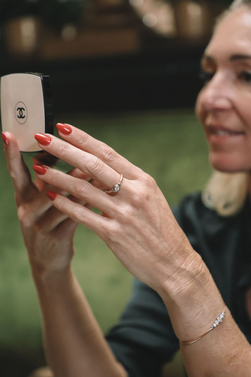 Bague Constellation or rouge grand modèle