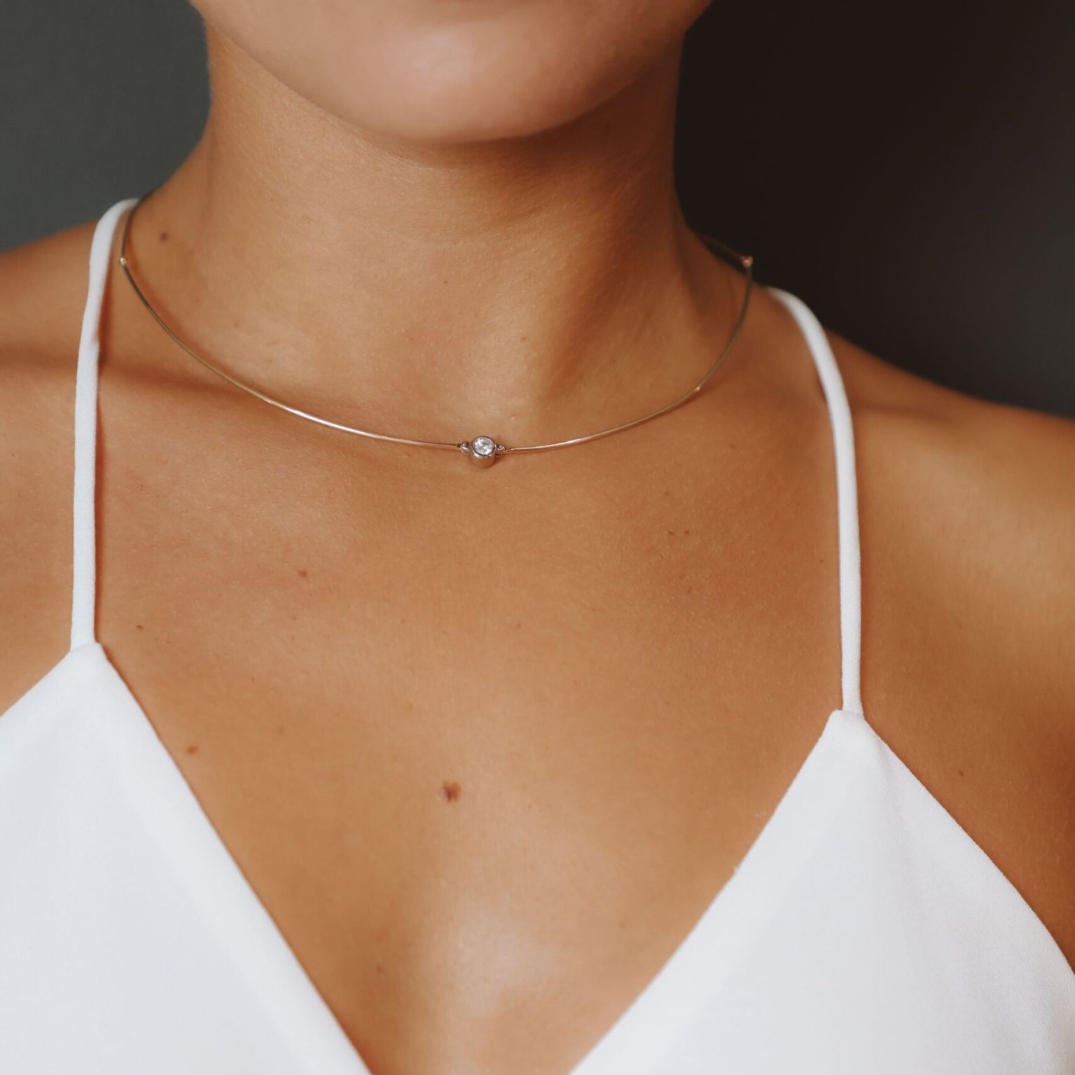 Collier or jaune et diamant