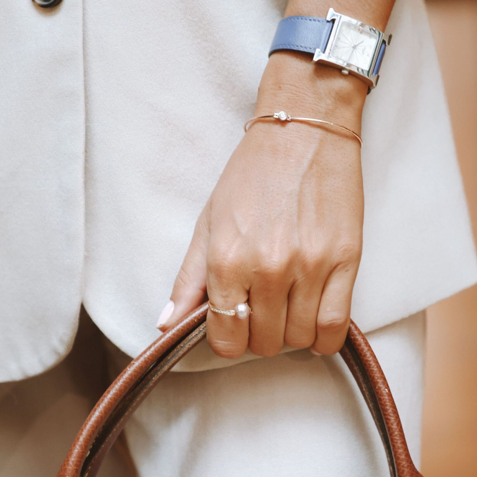 Bracelet or gris et rouge petit modèle
