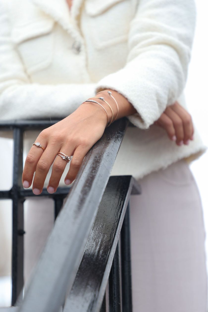 Bague Constellation or rouge petit modèle