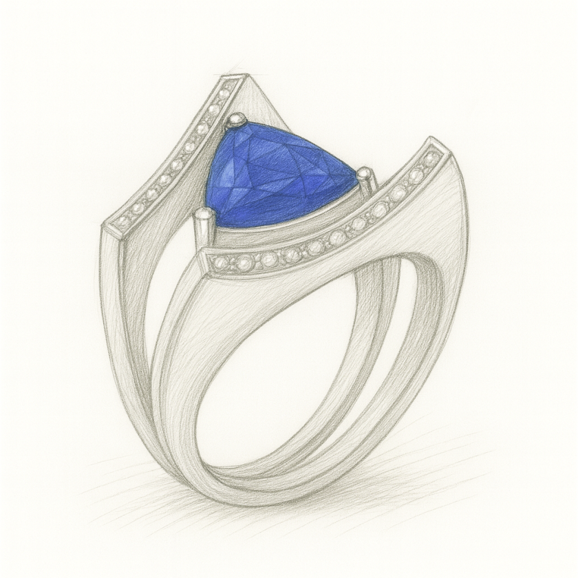 Bague or gris Diamants et Tanzanite