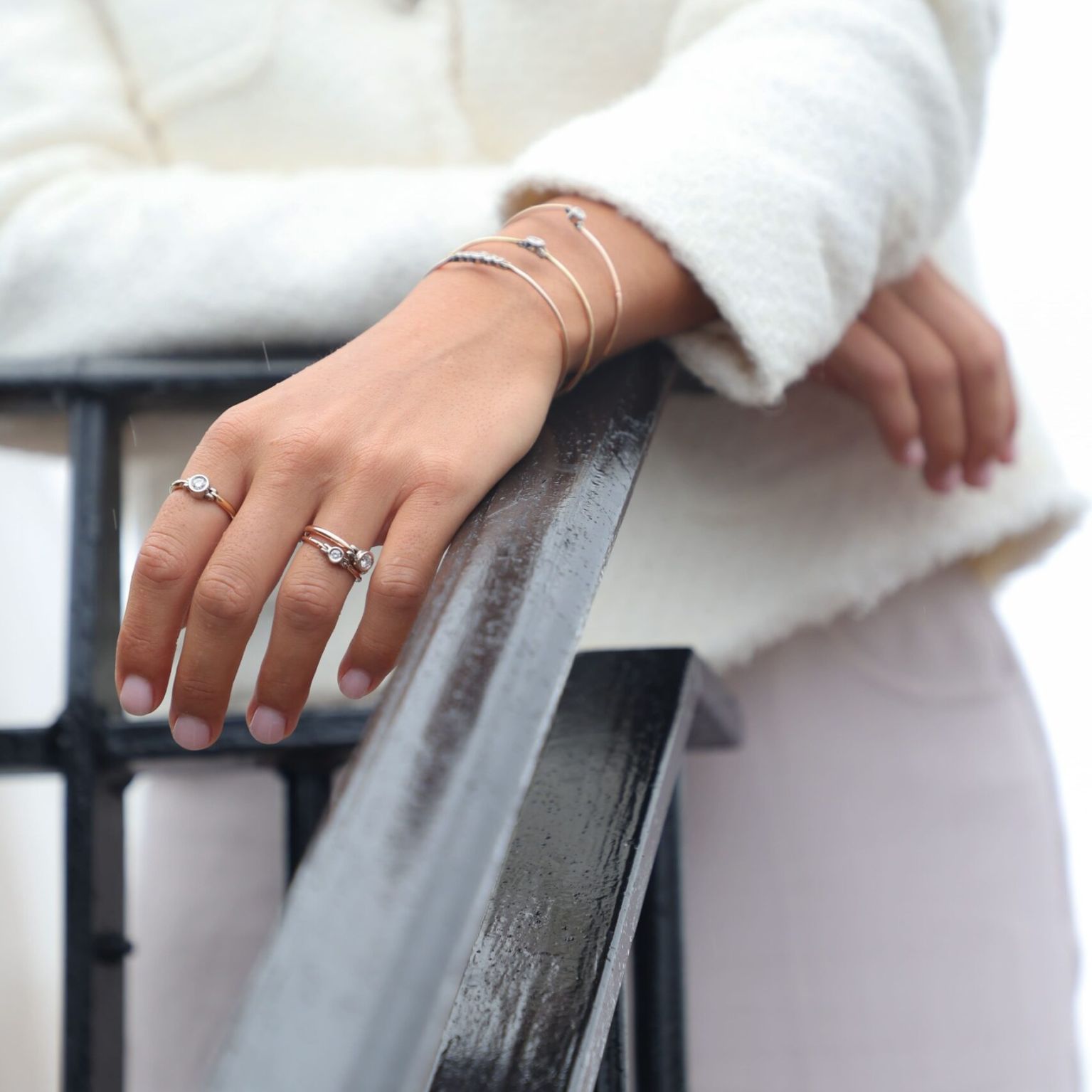 Bague Constellation or rouge petit modèle