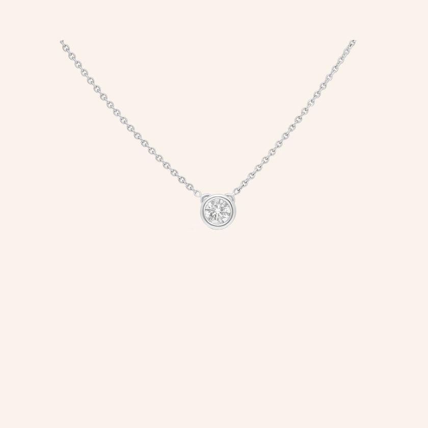 Collier or gris et diamant