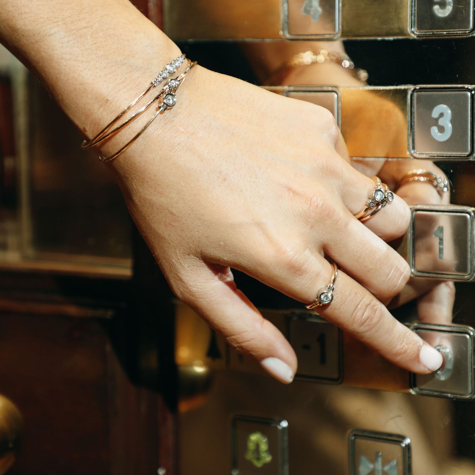 Bracelet or gris et jaune grand modèle