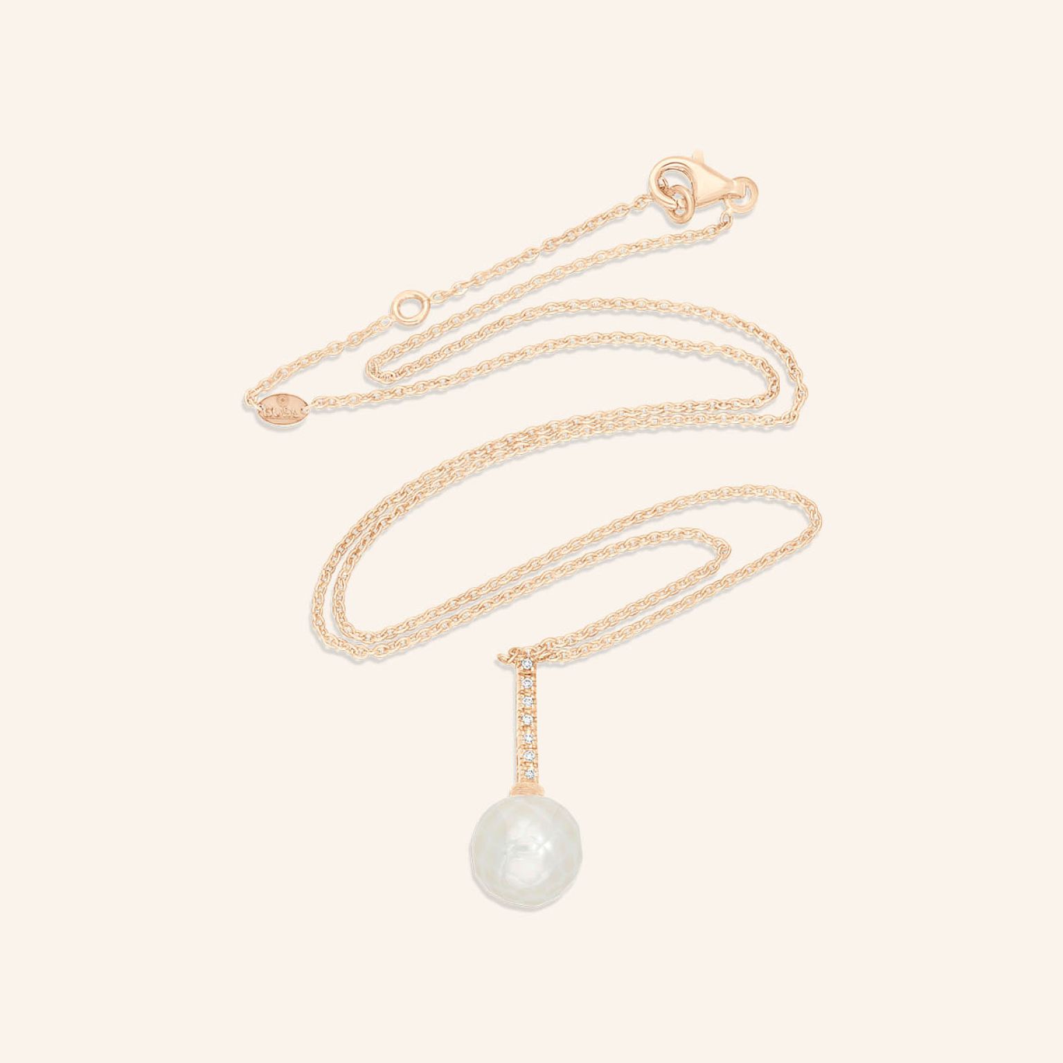 Collier or rouge perle blanche du japon