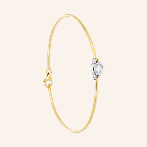 Bracelet or gris et jaune grand modèle