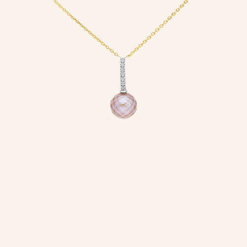 Collier or jaune perle violine