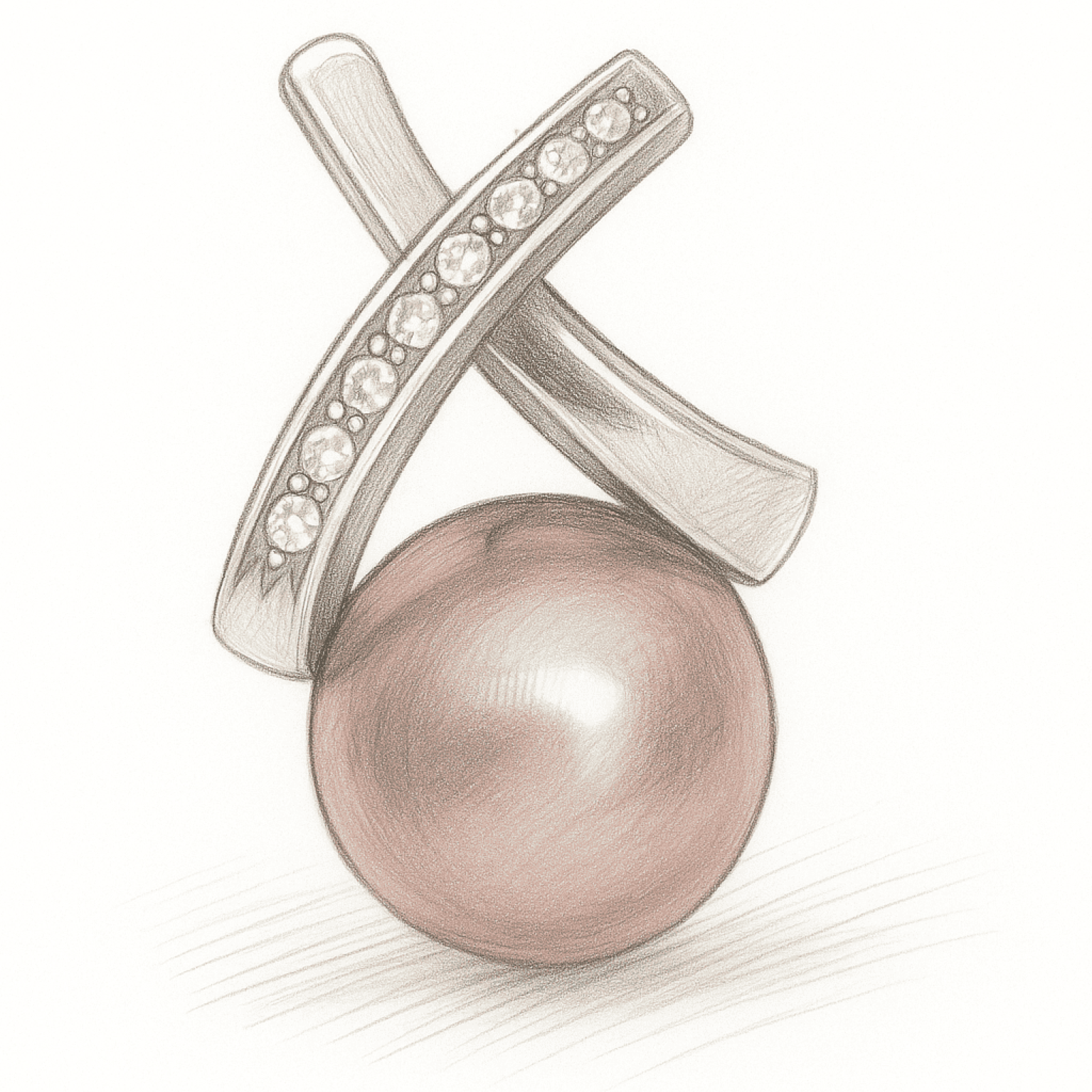 Pendentif perle dessin