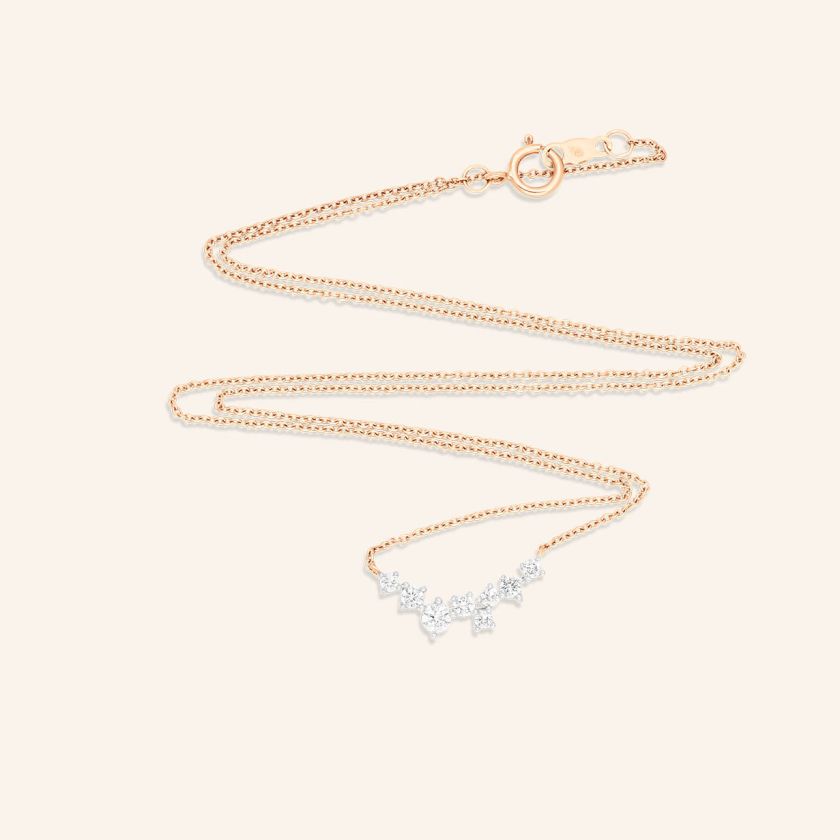 Collier or rouge et diamants