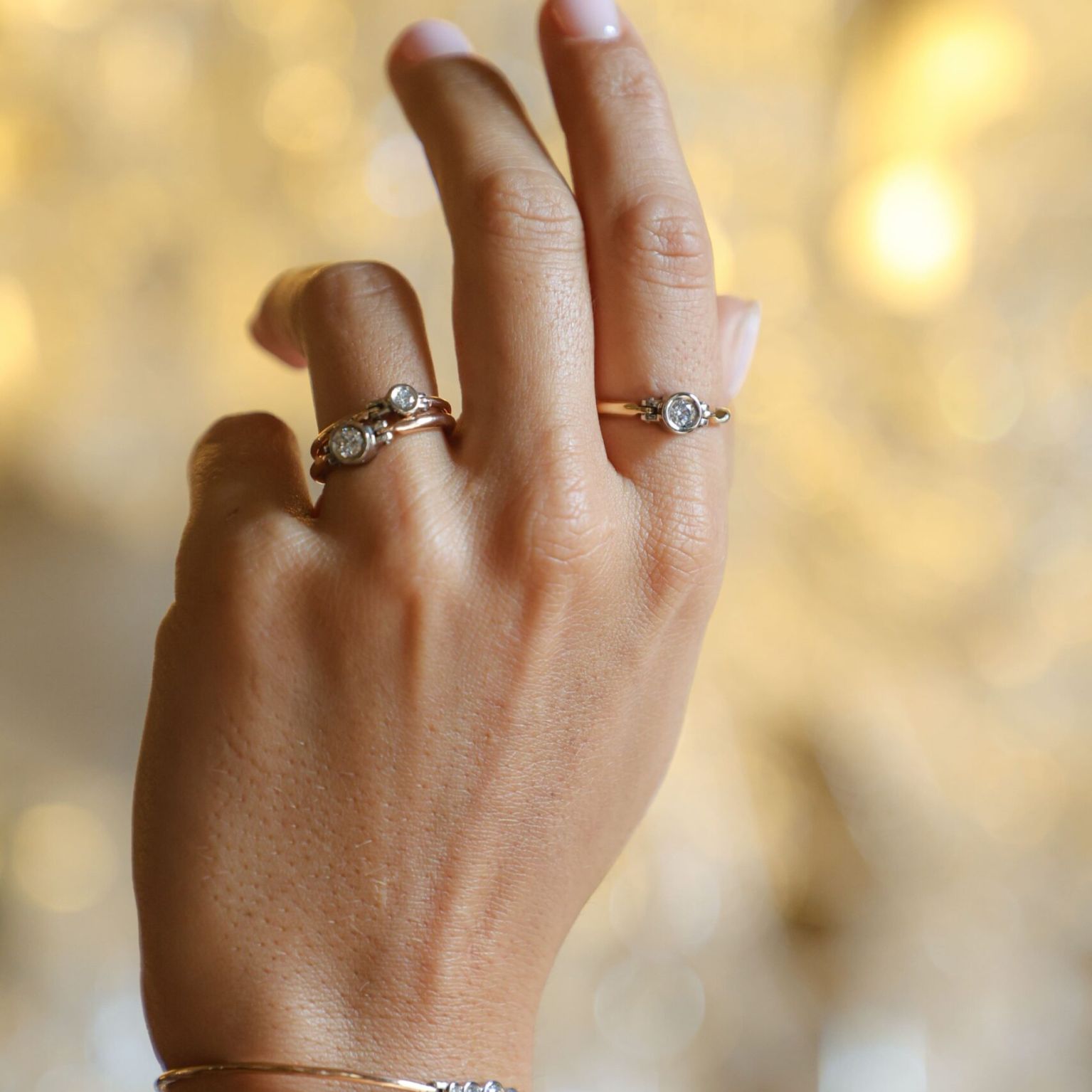 Bague Constellation or jaune grand modèle