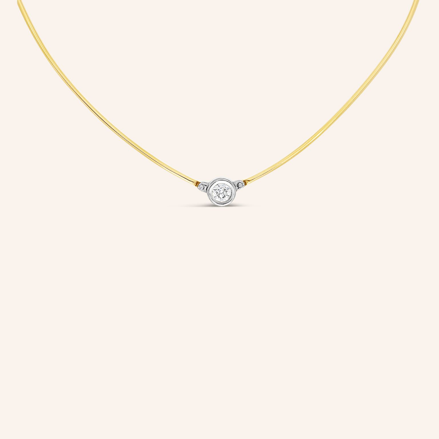 Collier or jaune et diamant