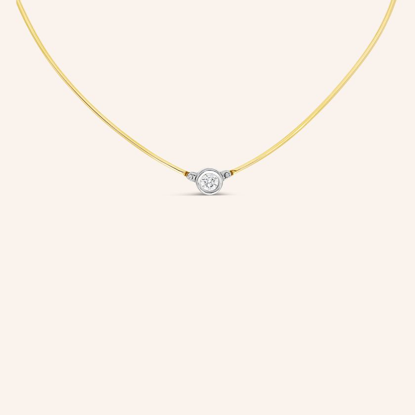 Collier or jaune et diamant