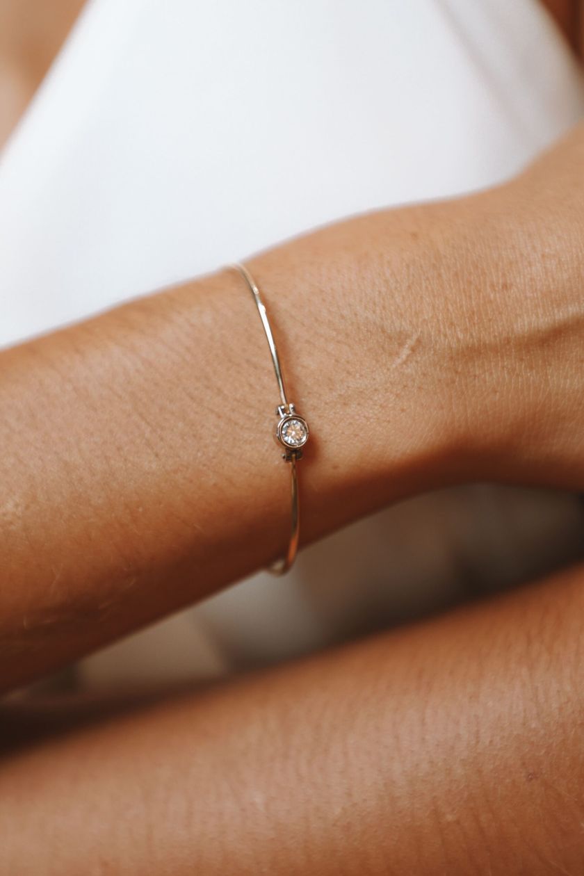 Bracelet semi rigide constellation porte or jaune et gris diamant 025cts — Bosc Joaillerie