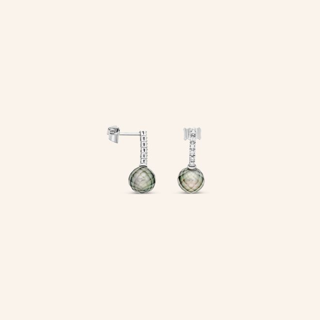 Boucles d'oreilles or gris perle de Tahiti