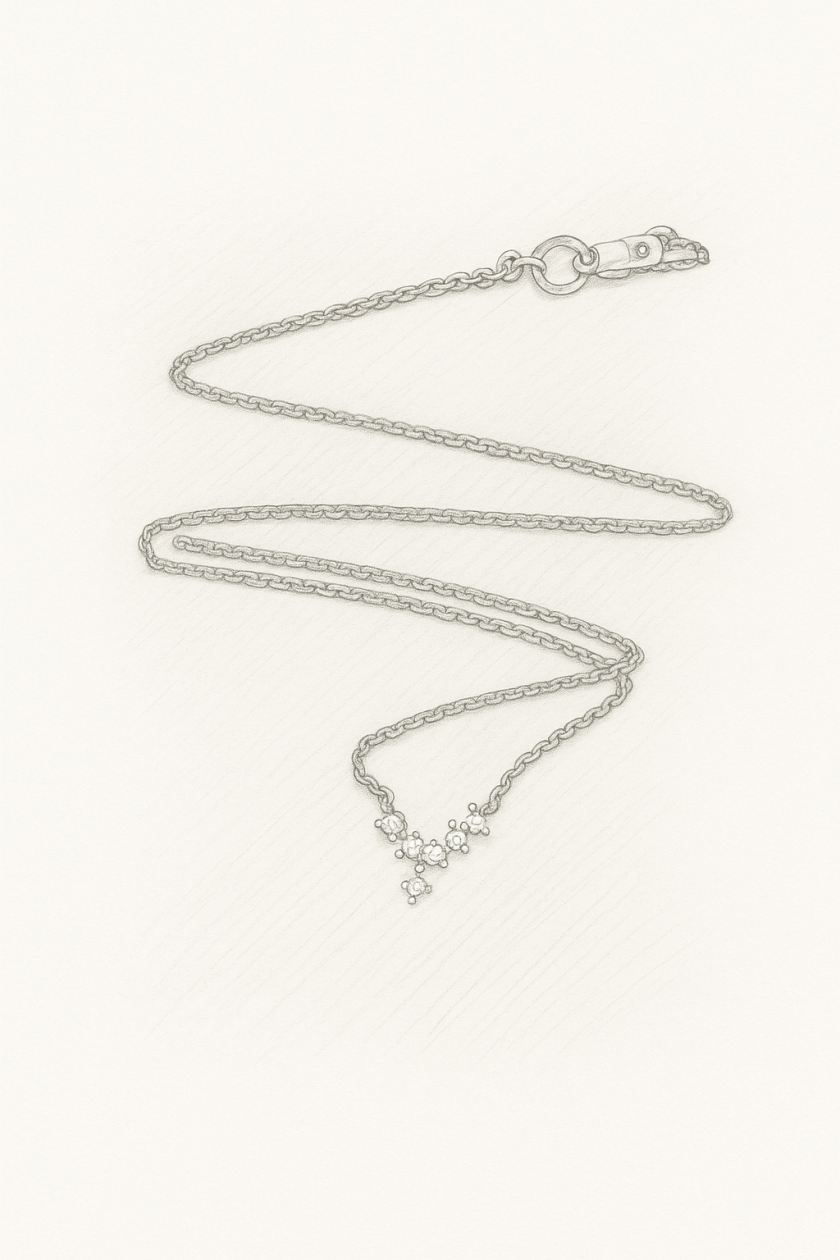 Collier or rouge et diamants