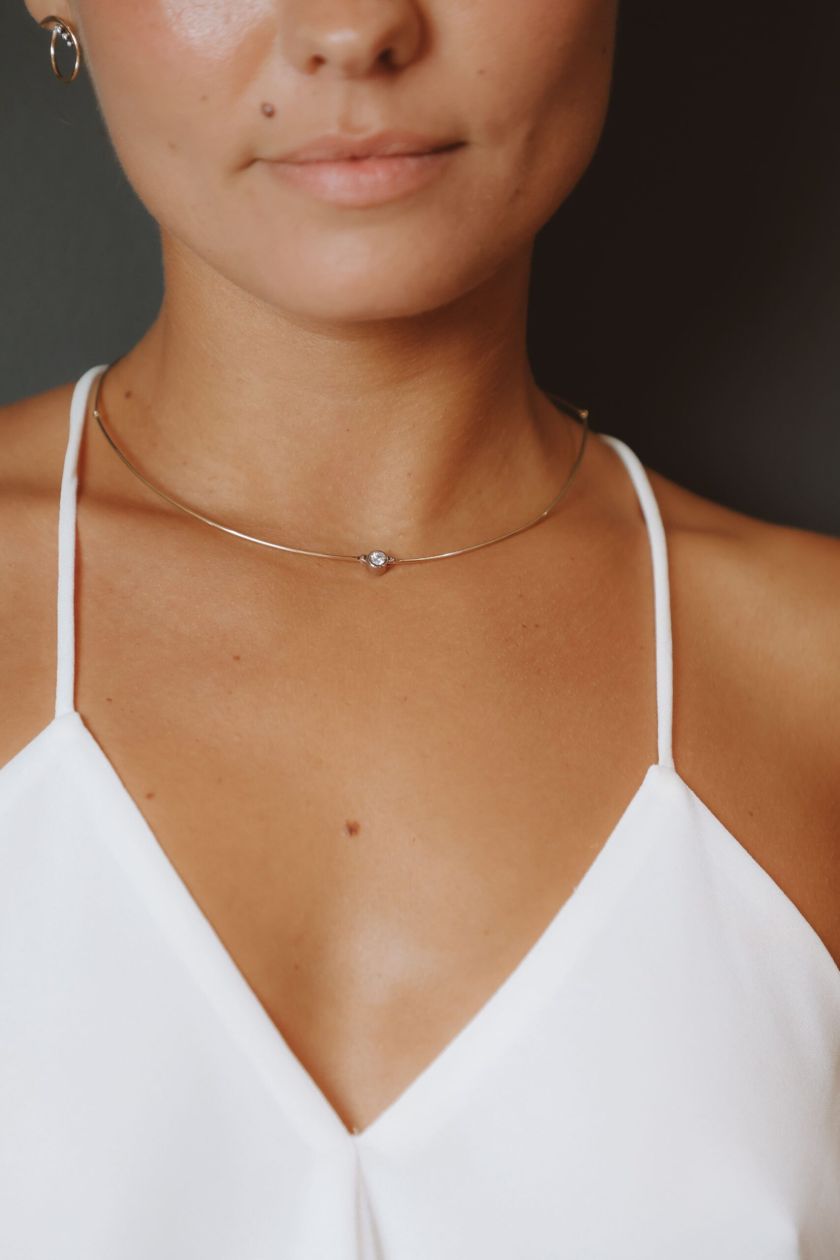 Collier or jaune et diamant