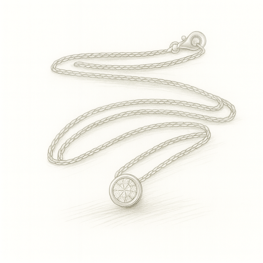 Collier or gris et diamant